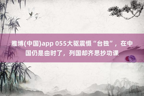 雅博(中国)app 055大驱震慑“台独”，在中国仍是由时了，列国却齐思抄功课