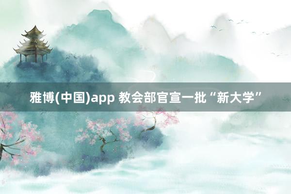 雅博(中国)app 教会部官宣一批“新大学”