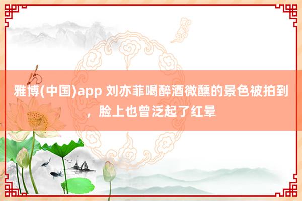 雅博(中国)app 刘亦菲喝醉酒微醺的景色被拍到，<a href=