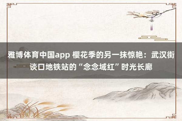 雅博体育中国app 樱花季的另一抹惊艳：武汉街谈口地铁站的“念念域红”时光长廊