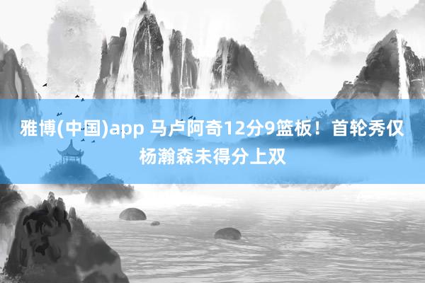 雅博(中国)app 马卢阿奇12分9篮板！首轮秀仅杨瀚森未得分上双
