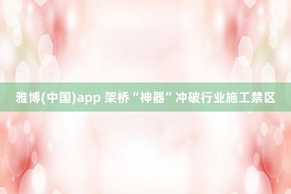 雅博(中国)app 架桥“神器”冲破行业施工禁区