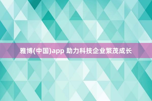 雅博(中国)app 助力科技企业繁茂成长