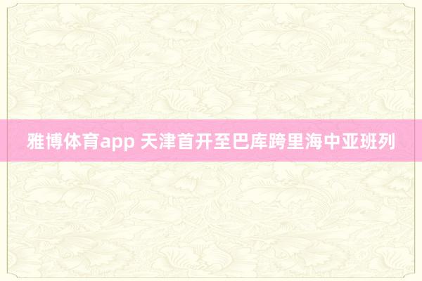 雅博体育app 天津首开至巴库跨里海中亚班列