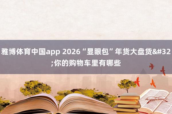 雅博体育中国app 2026“显眼包”年货大盘货 你的购物车里有哪些