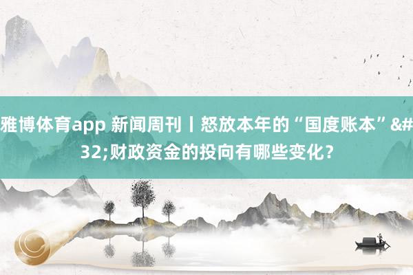 雅博体育app 新闻周刊丨怒放本年的“国度账本” 财政资金的投向有哪些变化？