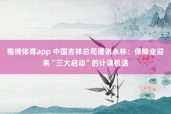 雅博体育app 中国吉祥总司理谢永林：保障业迎来“三大启动”的计谋机遇