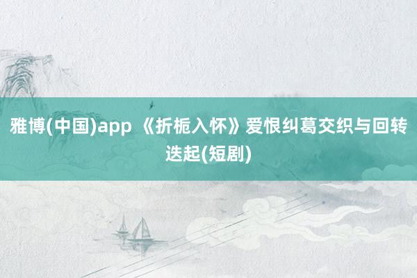 雅博(中国)app 《折栀入怀》爱恨纠葛交织与回转迭起(短剧)