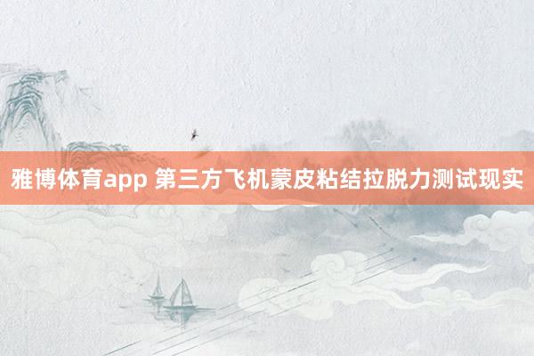雅博体育app 第三方飞机蒙皮粘结拉脱力测试现实