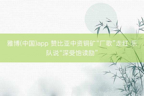 雅博(中国)app 赞比亚中资铜矿“厂歌”走红 乐队说“深受饱读励”