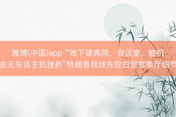 雅博(中国)app “地下建病院、会议室，能抗击无东谈主机挫折”特朗普现场先容白宫宴集厅细节