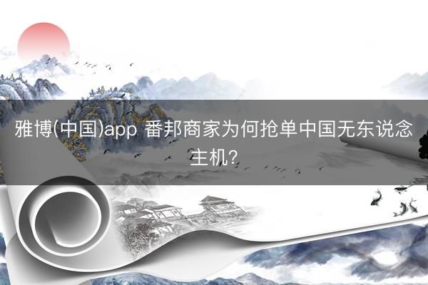 雅博(中国)app 番邦商家为何抢单中国无东说念主机？